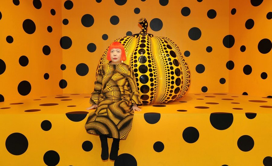 Yayoi Kusama (Photo: courtesy of Ota Fine Arts, Tokyo/Singapore, Victoria Miro Gallery, London, David Zwirner, New York, and KUSAMA Enterprise; © Yayoi Kusama) - pumpkin