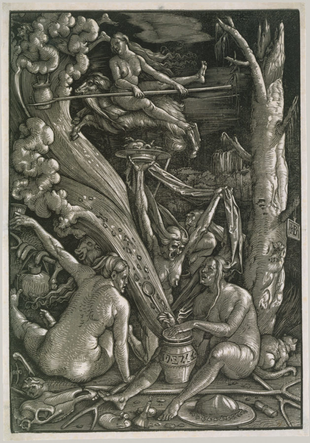 Witchcraft in art: Hans Baldung, The Witches, 1510, Metropolitan Museum of Art, New York, NY, USA.
