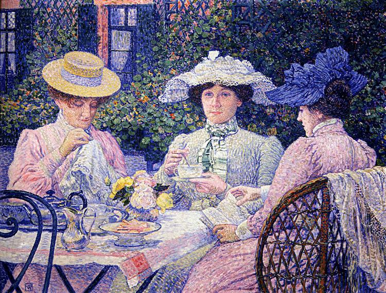 Theo van Rysselberghe, Summer Afternoon (Tea in the Garden), 1901, private collection, tea in paintings