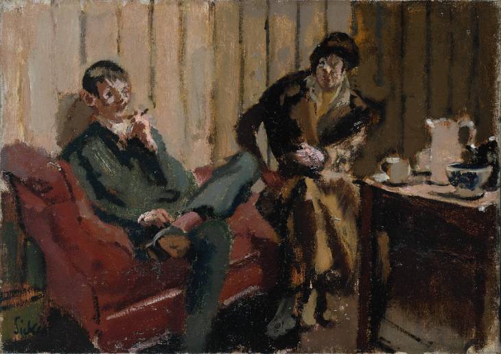 Walter Sickert, The Little Tea Party Nina Hamnett and Roald Kristian, 1915 - 1916, Tate, tea in paintings
