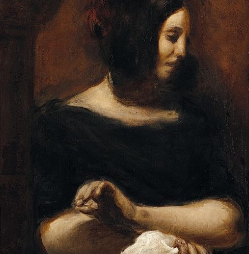 Eugéne Delacroix, Portrait of George Sand, 1838, Ordrupgaard Museum, wilhelm hansens impressionist collection