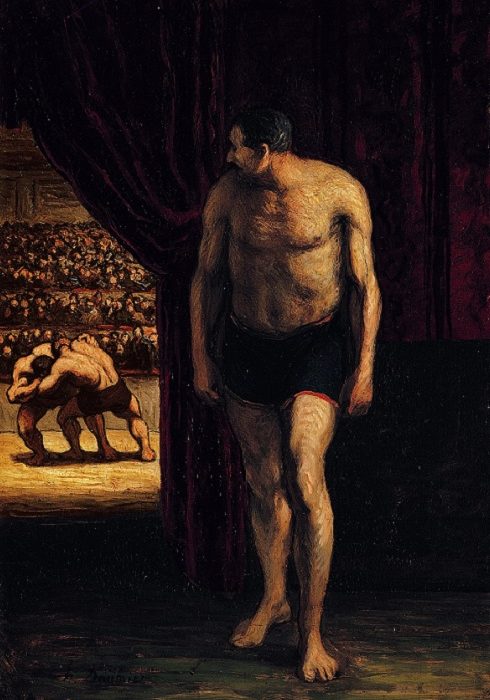 Honoré Daumier, The Wrestler, 1852, Ordrupgaard Museum, wilhelm hansen's impressionist collection