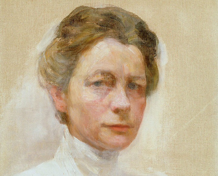 ivana kobilca slovenia: Ivana Kobilca, Self-Portrait in White, c. 1910, National Gallery of Slovenia, Ljubljana, Slovenia. Detail.
