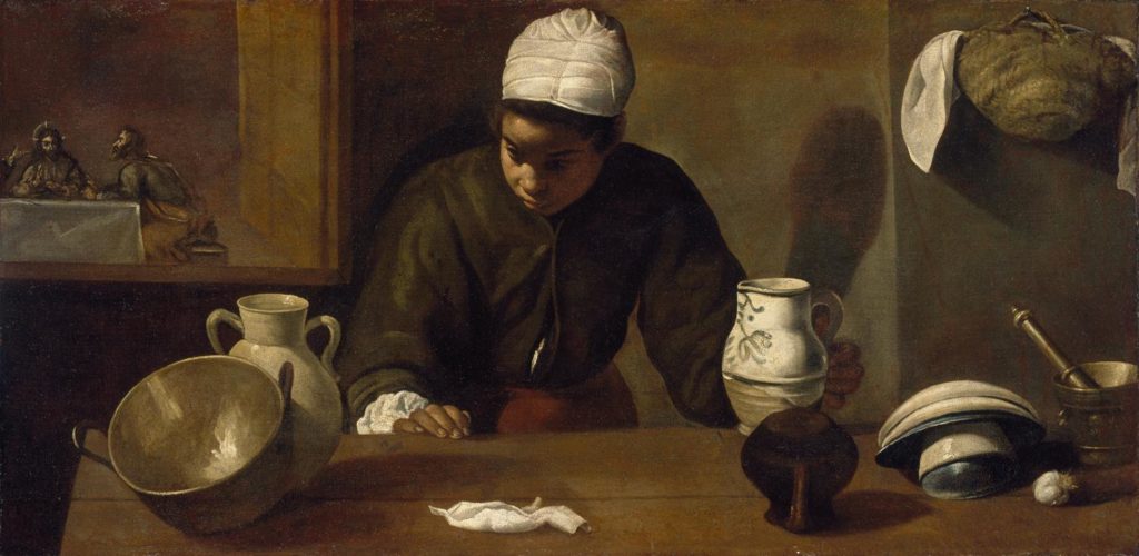 Black Women in Western Art. Diego Velazquez, The Kitchen Maid with the Supper at Emmaus,