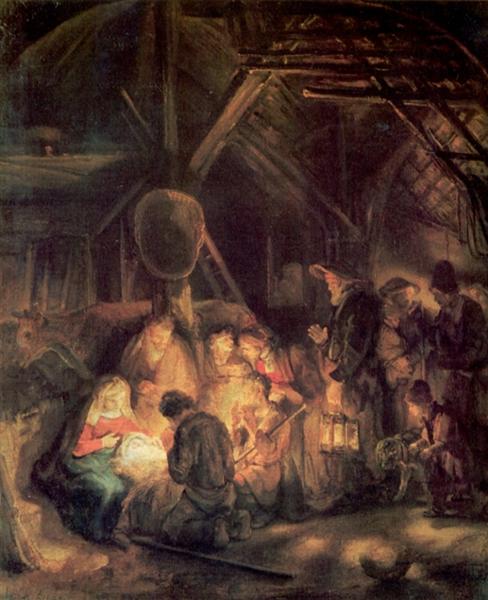 Rembrandt, Adoration of the Shepherds, 1646, National Gallery, London, UK,most beautiful adorations of the Shepherds