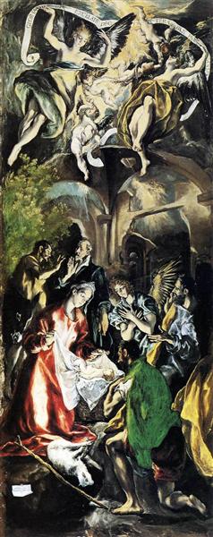 El Greco, Adoration of the Shepherds, c.1596, National Museum of Art of Romania, Bucharest, Romania, the most beautiful adorations of the shepherds