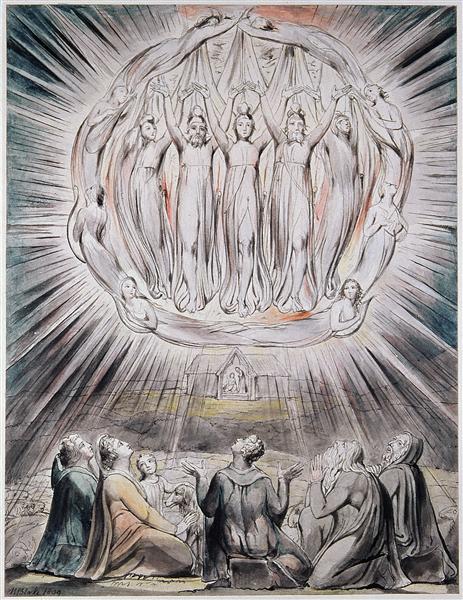 William Blake, The Angels appearing to the Shepherds, 1809, Whitworth Art Gallery (University of Manchester), Manchester, UK, most beautiful adorations of the shepherds