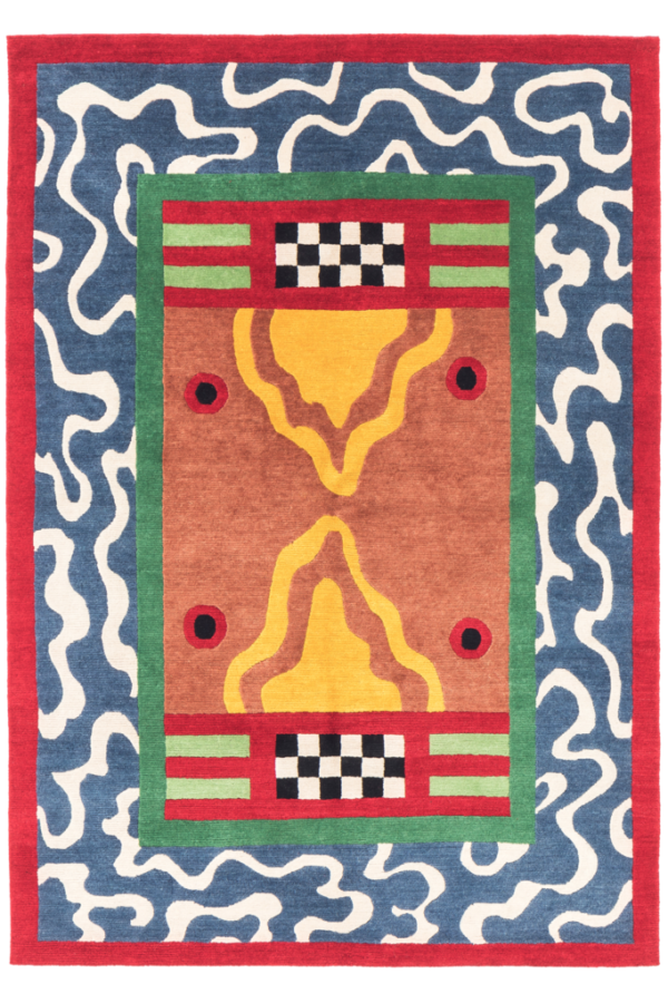 Nathalie Du Pasquier, Birds, Carpet in wool, knotted by hand, 1987, source: https://www.memphis-milano.com 