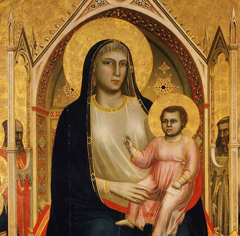 Giotto di Bondone, Ognissanti Madonna, 1306 - 1310, Galleria degli Uffizi, Florence, detail