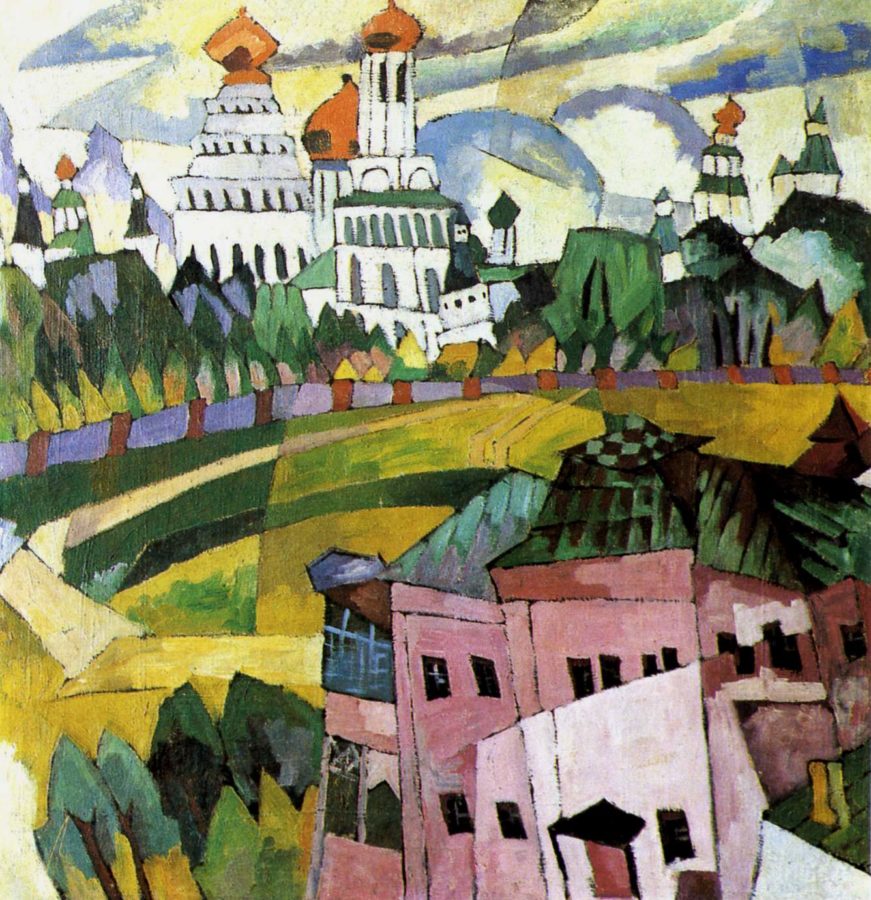 Aristarkh Lentulov, Landscape with Churches, 1917, Art Museum of Dnepropetrovsk, Ukraine, Aristarkh Lentulov's cubist russia