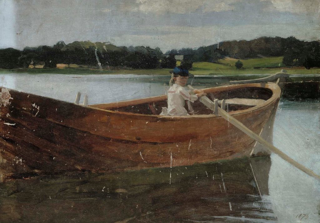 Albert Edelfelt, The Artist's Sister Berta in a Rowing Boat, Study, 1879, Finnish National Gallery, Helsinki, Finland.