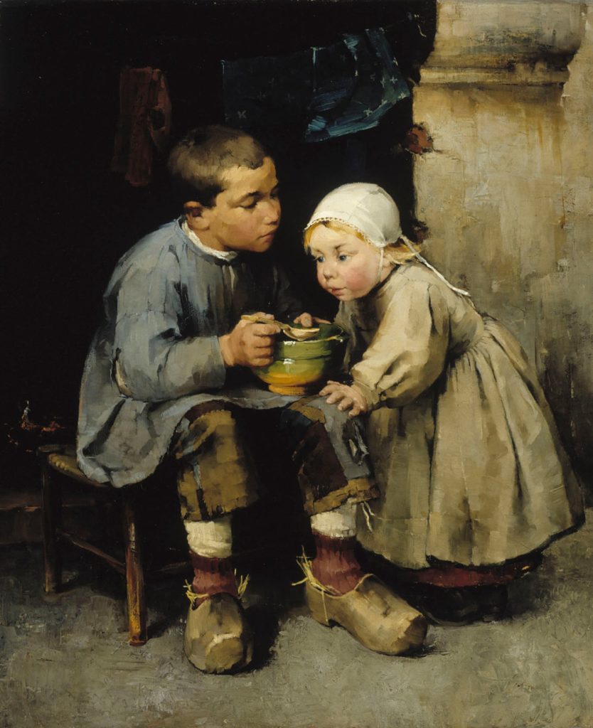 Helene Schjerfbeck, A Boy Feeding his Little Sister, 1881, Finnish National Gallery, Helsinki, Finland.