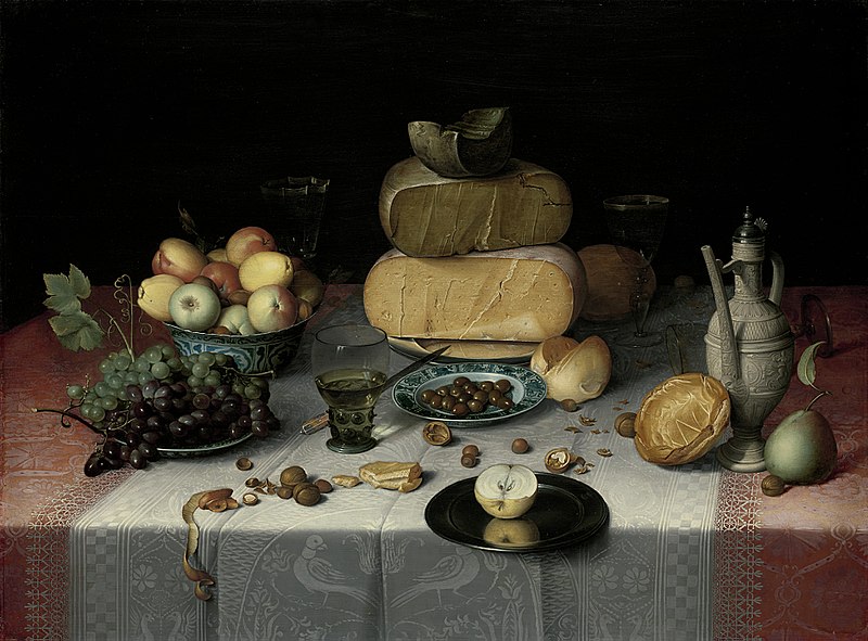 Floris van Dyck, Still Life with Cheeses, c.1615, Rijksmuseum, The Netherlands, cheese in painting