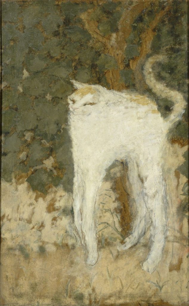 cats in art Pierre Bonnard, The White Cat, 1984, Musée d'Orsay, Paris