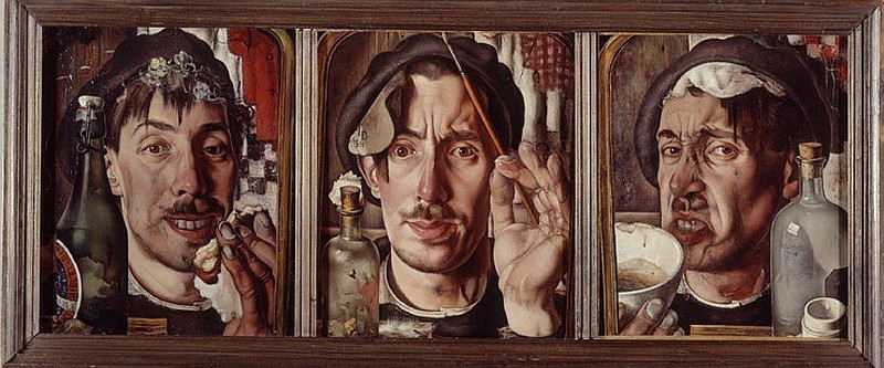 Dick Ket, Three Small Self Portraits The Drug Drinker, 1937-1940, Curiator.com