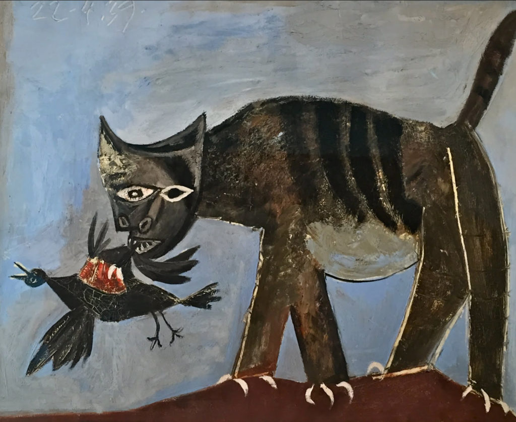 cats in art Pablo Picasso, Cat Catching a Bird, 1939, Musée Picasso, Paris, France