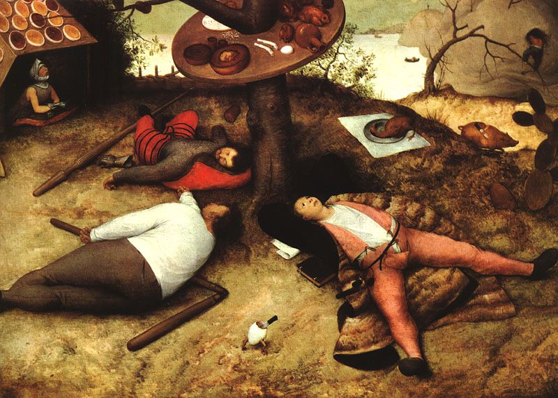 Pieter Brueghel the Elder, The Land of Cockaigne, 1567, Alte Pinakothek, Munich, fat thursday