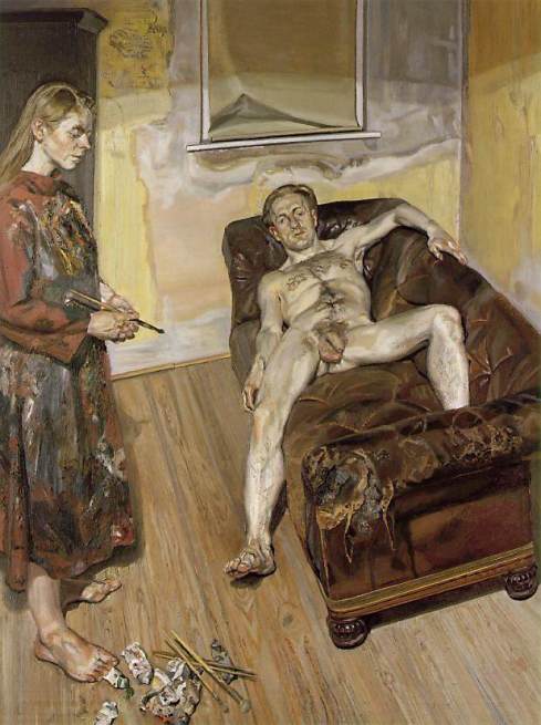 Lucian Freud, Painter and model, 1987, private collection, celia paul and her art in the shadow