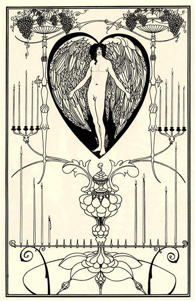 Aubrey Beardsley, The Mirror of Love, 1895, V&A, London, searching for love in art