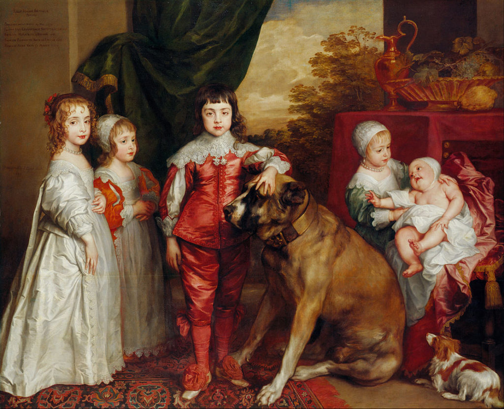 Dogs in paintings: Anthony van Dyck, <em>Five Eldest Children of Charles I</em>, 1637, Royal Collection Trust, Queen's Gallery, Windsor Castle, London, UK.