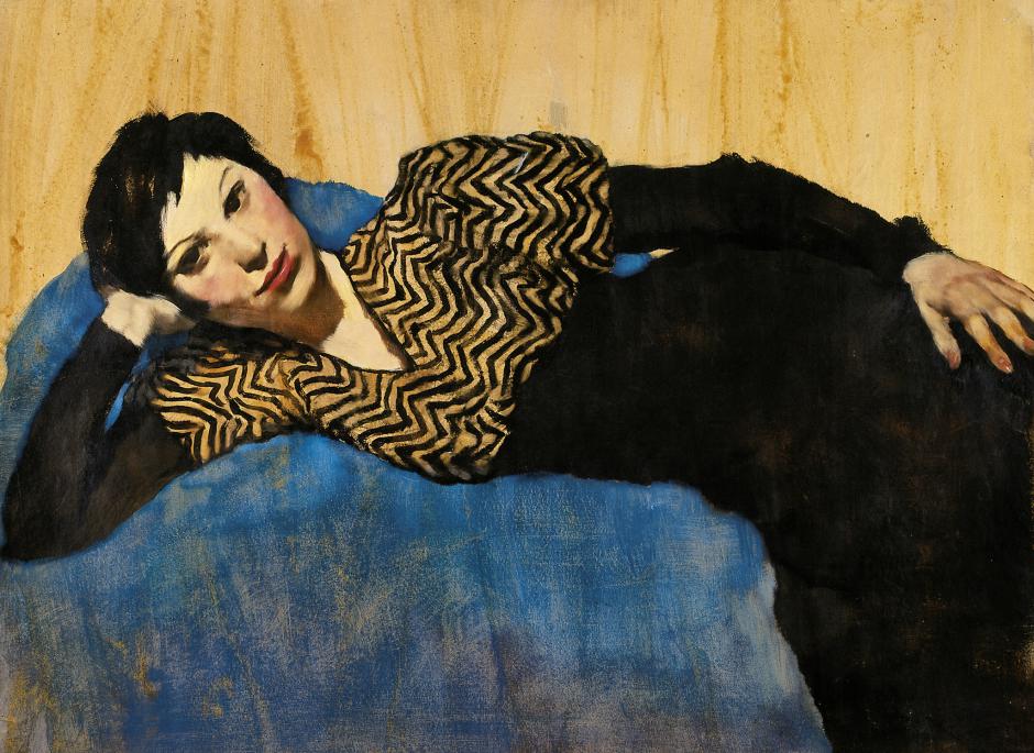 Lotte Laserstein, Girl Lying on Blue, c. 1931, Private collection, courtesy of DAS VERBORGENE MUSEUM, Berlin, unknown women artists