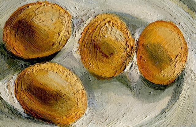 Lucian Freud, Four Eggs on a Plate, 2002, Private Collection, egg art 2019