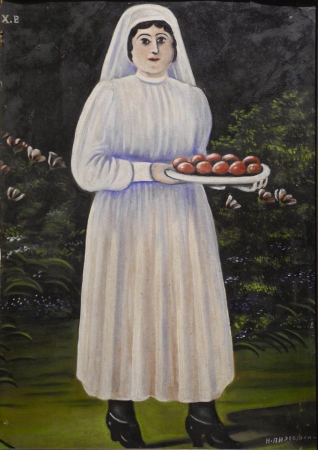 Niko Pirosmani, Woman with Easter Eggs, undated, Museum, Mirzaani, Georgia, egg art 2019