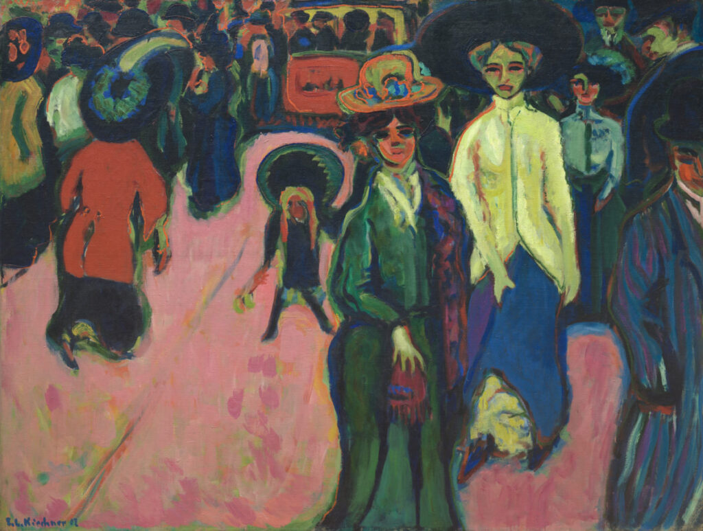 Dresden Street painted by German Expressionist Ernst Ludwig Kirchner