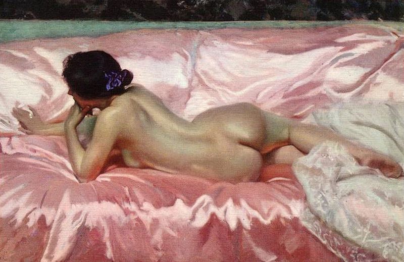 Best Bums in Art, Joaquín Sorolla, Nude woman, 1902, Sorolla Museum, Madrid, Spain.