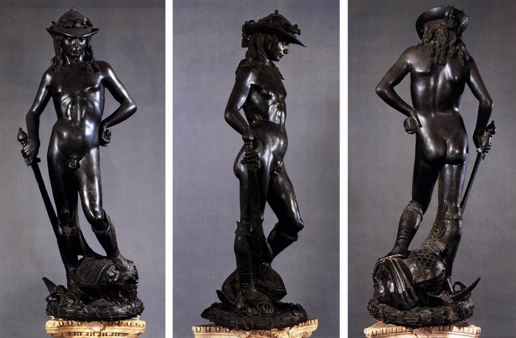 Male body renaissance, Donatello, David, 1430-1432, Bargello National Museum, Florence