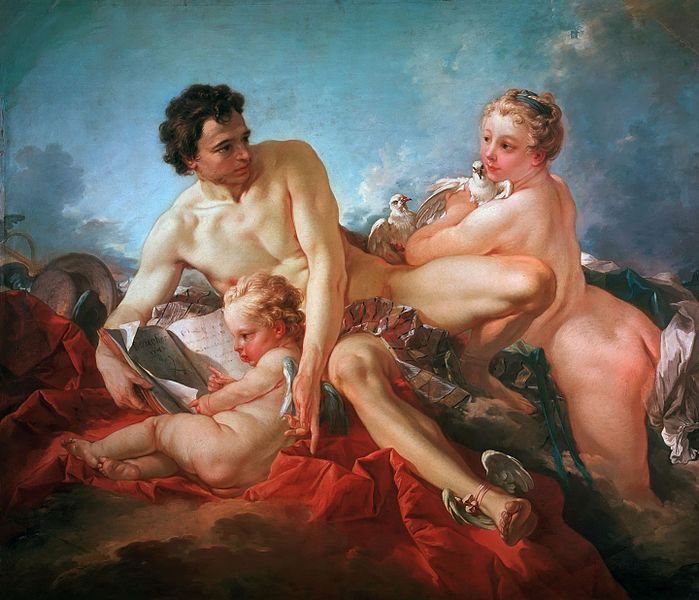 Best Bums in Art, Francois Boucher, Education of Cupid, 1742, Schloss Charlottenburg, Berlin, Germany.