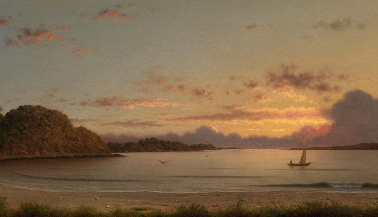 Luminist Seascapes: Martin Johnson Heade, Dawn, 1862, Museum of Fine Arts, Boston, MA, USA. Detail.
