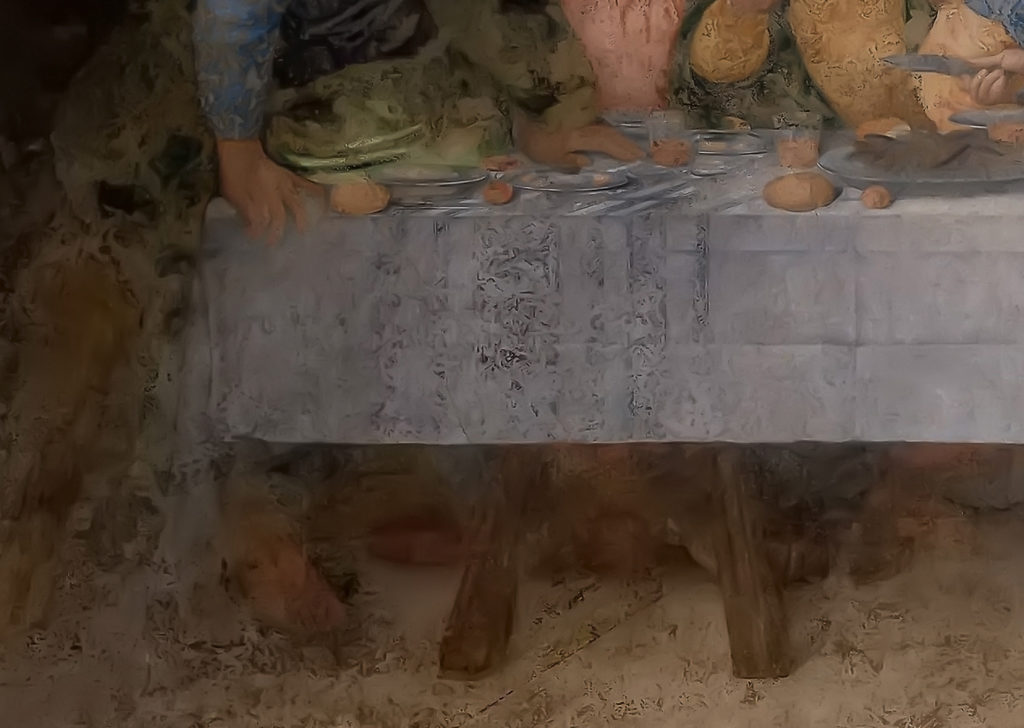 The Last Supper da vinci Leonardo da Vinci, The Last Supper, 1495–1498, Santa Maria delle Grazie, Milan, Italy. Detail. 
