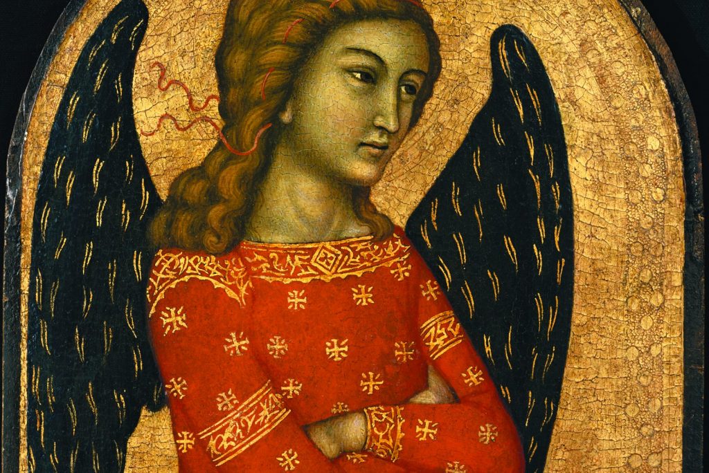 angels in art: Niccolò di Ser Sozzo, Angel, c. 1350. The Hyde Collection, Glens Falls, NY, USA. Detail.

