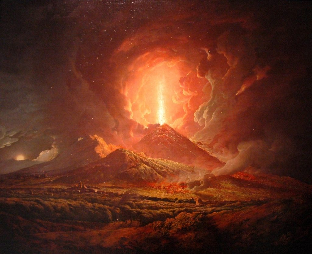 Volcanoes in Paintings: Joseph Wright of Derby, Vesuvius from Portici, 1774.