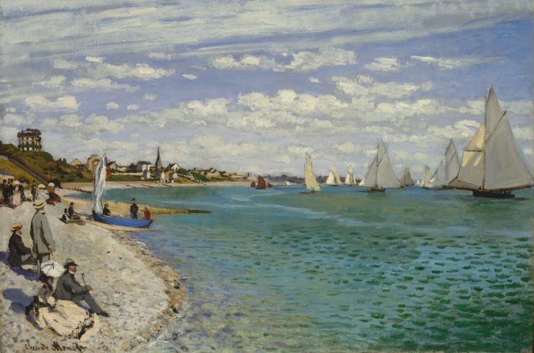 Sailing in Painting: Claude Monet, Regatta at Sainte-Adresse, The Metropolitan Museum, New York, NY, USA. Detail.
