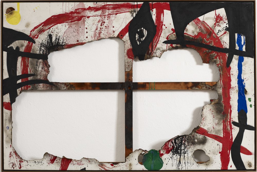 Burnt Canvas 4, acrylic on canvas cut and burnt, Barcelona, Spain, © Fundació Joan Miró.