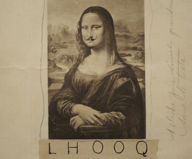 la joconde duchamp: Marcel Duchamp, La Joconde/L.H.O.O.Q., 1919, Tate Modern, London, UK. Detail.
