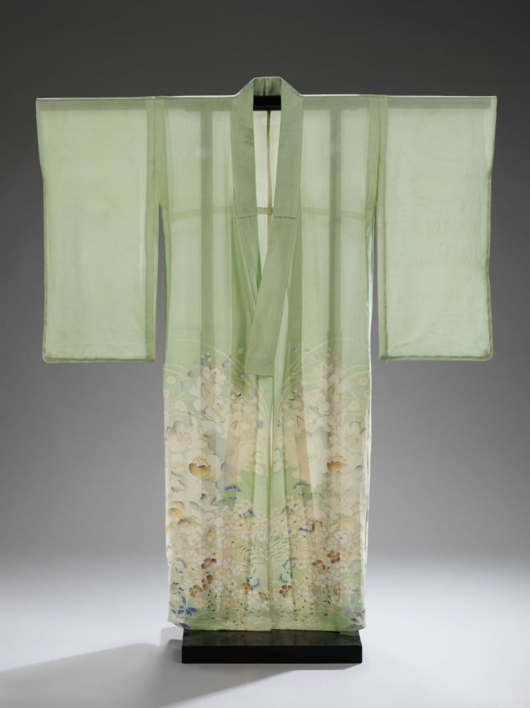 Kimono, Japan, 1955-1958, given by Sarah Brooks in memory of her mother Bernice Eileen (Wiese) Boo, Victoria and Albert Museum, London, UK.