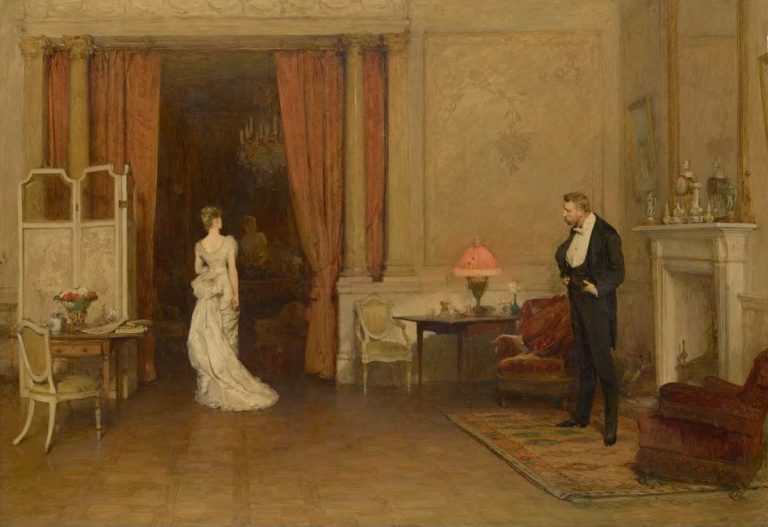 Orchardson The First Cloud: Sir William Orchardson, The First Cloud, 1887, National Gallery of Victoria, Melbourne, Australia.
