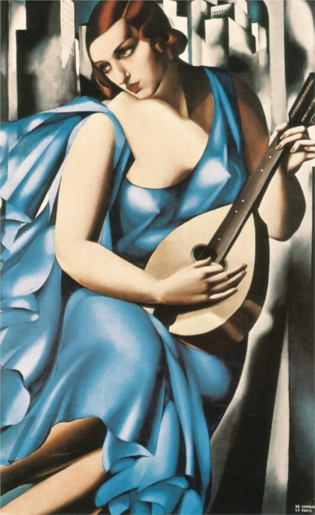 Tamara de Lempicka, Blue Woman with a Guitar, 1929, private collection