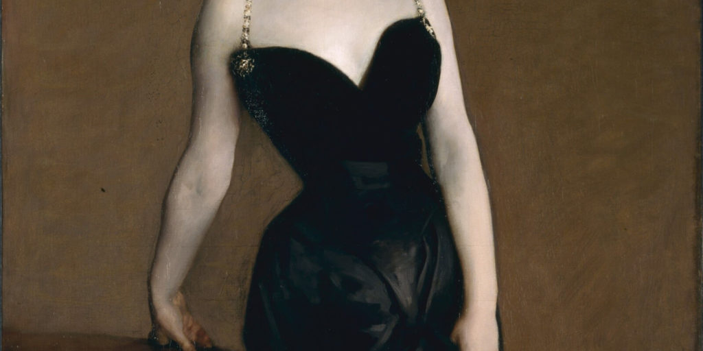 John Singer Sargent, Madame X, 1883-84, Metropolitan Museum of Art, New York City. Detail of hourglass waist.