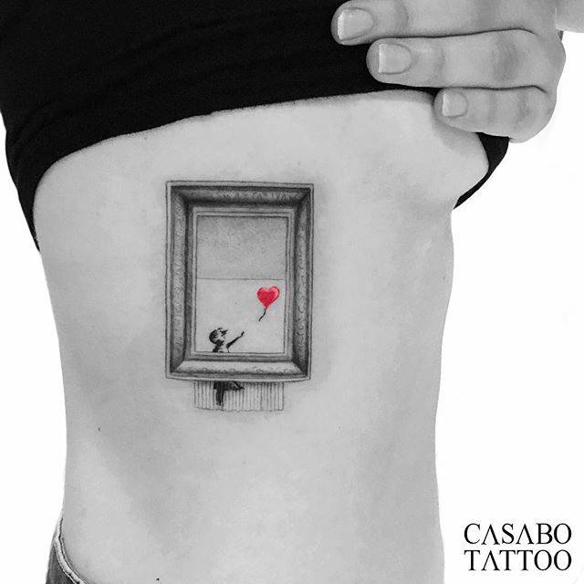 Modern Art Tattoos: Ivan Casabo, Balloon Girl by Banksy, @ivancasabo