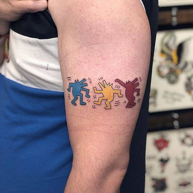 Joey Hill, Dancing Dogs by Keith Haring, @joeyhill, Artsy Tattoos, Art Inspired Tattoos, Radicals