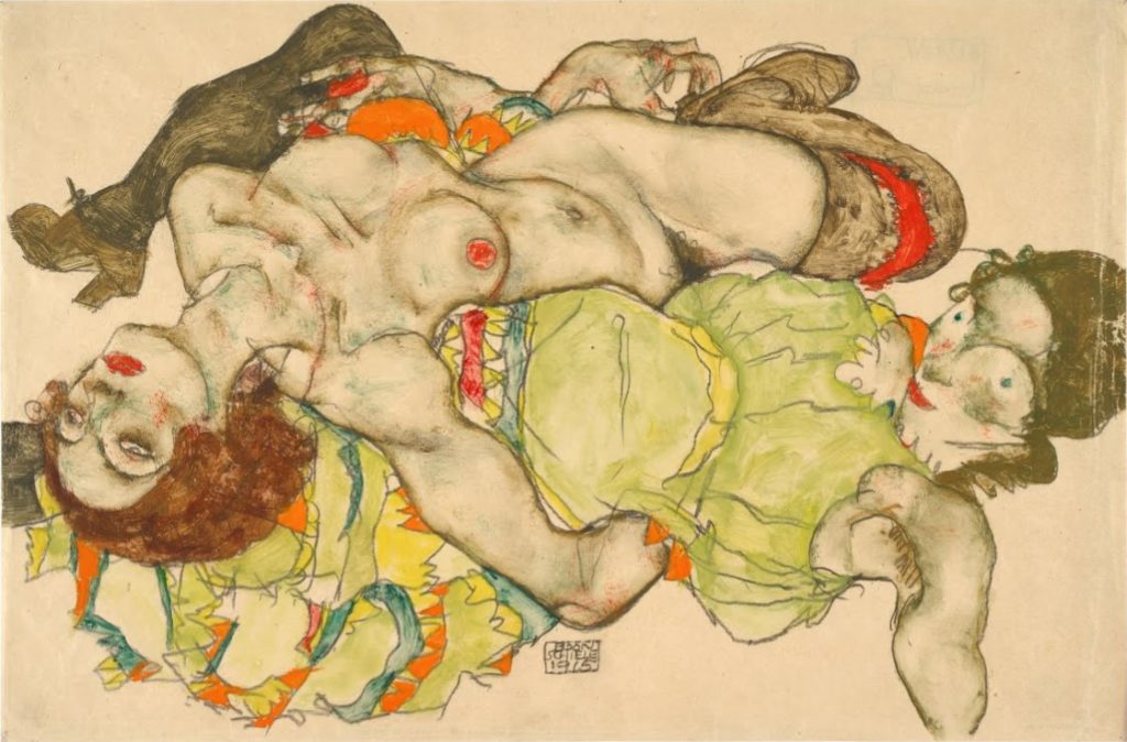 Egon Schiele painting Female lovers