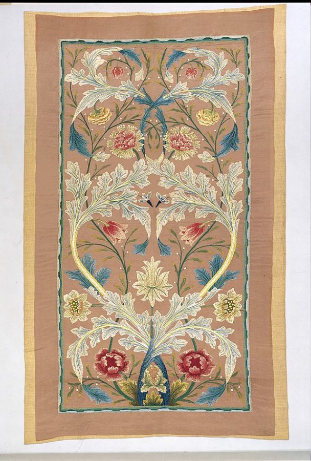 silk floral panel
