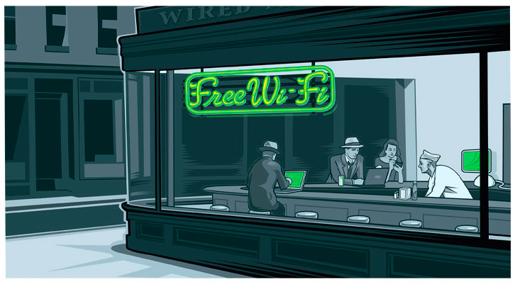  Josh Ellingson, Wifi Diner, WIRED Magazine, 2003 nighthawks renditions memes