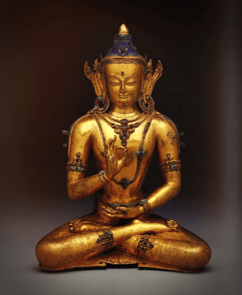 eight great bodhisattvas, the guilt bronze statue of Maitreya or the Future Buddha