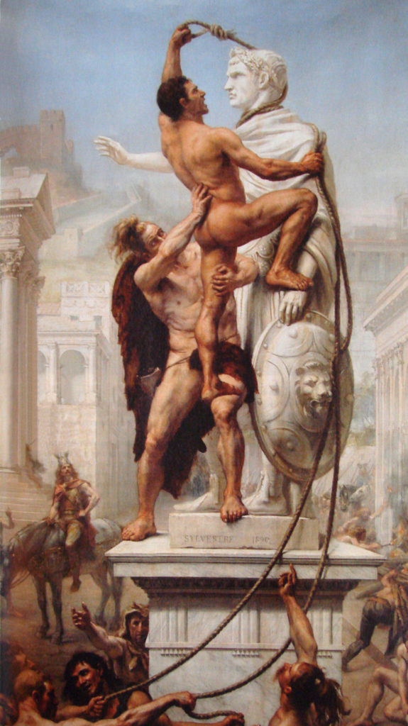 Joseph-Noël Sylvestre, The Sack of Rome by the barbarians in 410 painting
