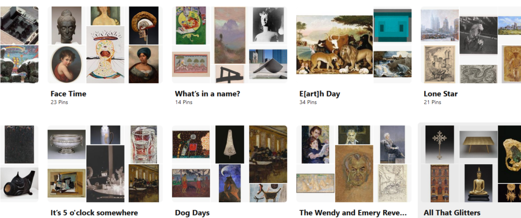 Art Museums on Pinterest: Screenshot from Dallas Museum of Art Pinterest page. 